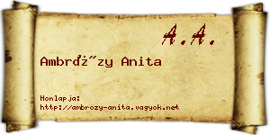 Ambrózy Anita névjegykártya