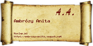 Ambrózy Anita névjegykártya