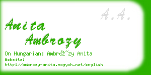 anita ambrozy business card